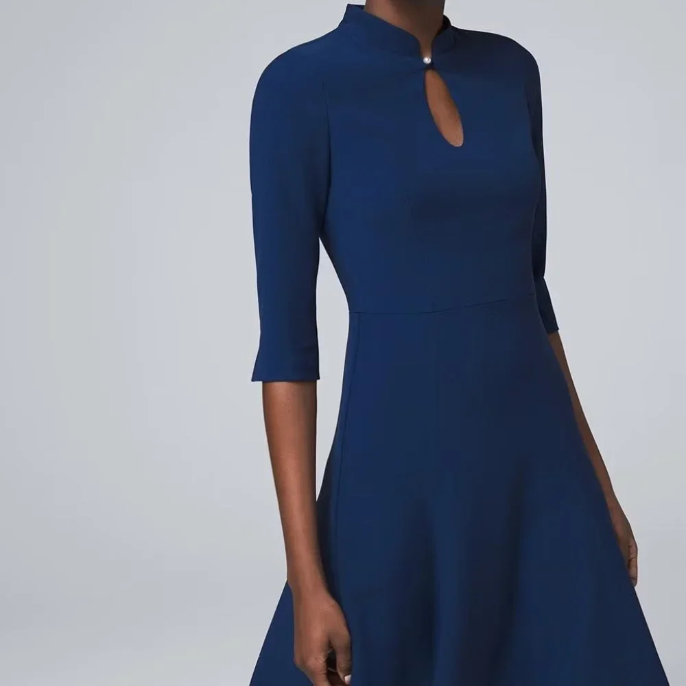 NWOT White House Black Market Blue Dress 8